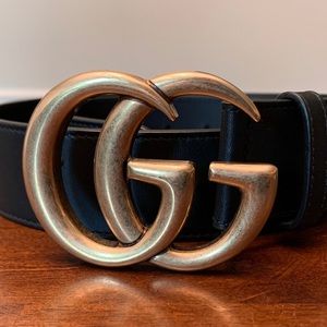 Gucci leather belt with Double G buckle